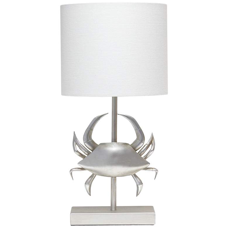 Image 2 Simple Designs 18 1/4" High Nickel Crab Accent Table Lamp