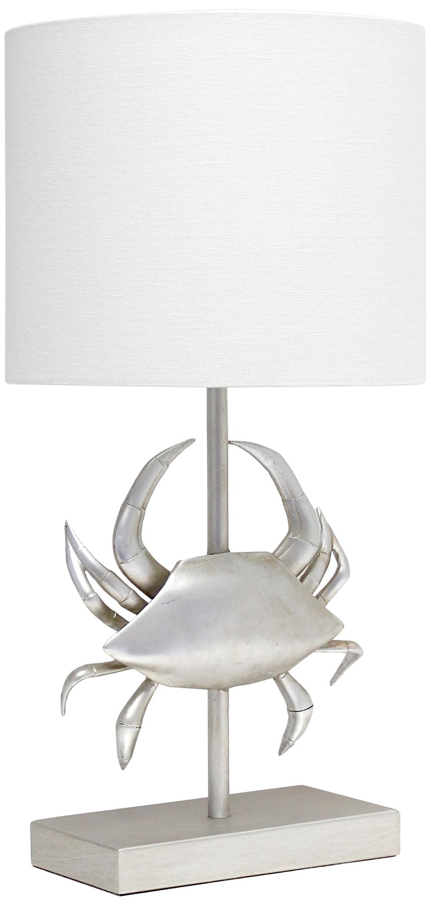 Simple Designs 18 1/4" High Nickel Crab Accent Table Lamp