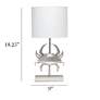 Simple Designs 18 1/4" High Nickel Crab Accent Table Lamp