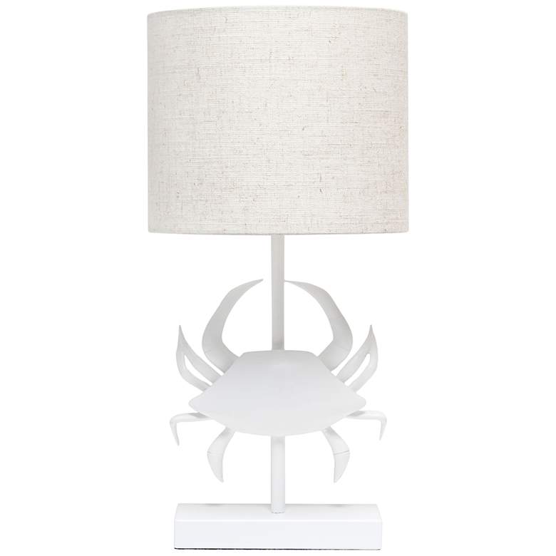 Image 2 Simple Designs 18 1/4 inch High White Crab Accent Table Lamp