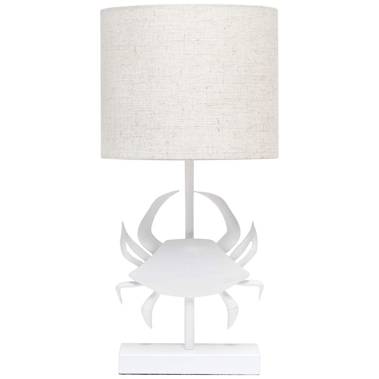 Image 2 Simple Designs 18 1/4" High White Crab Accent Table Lamp