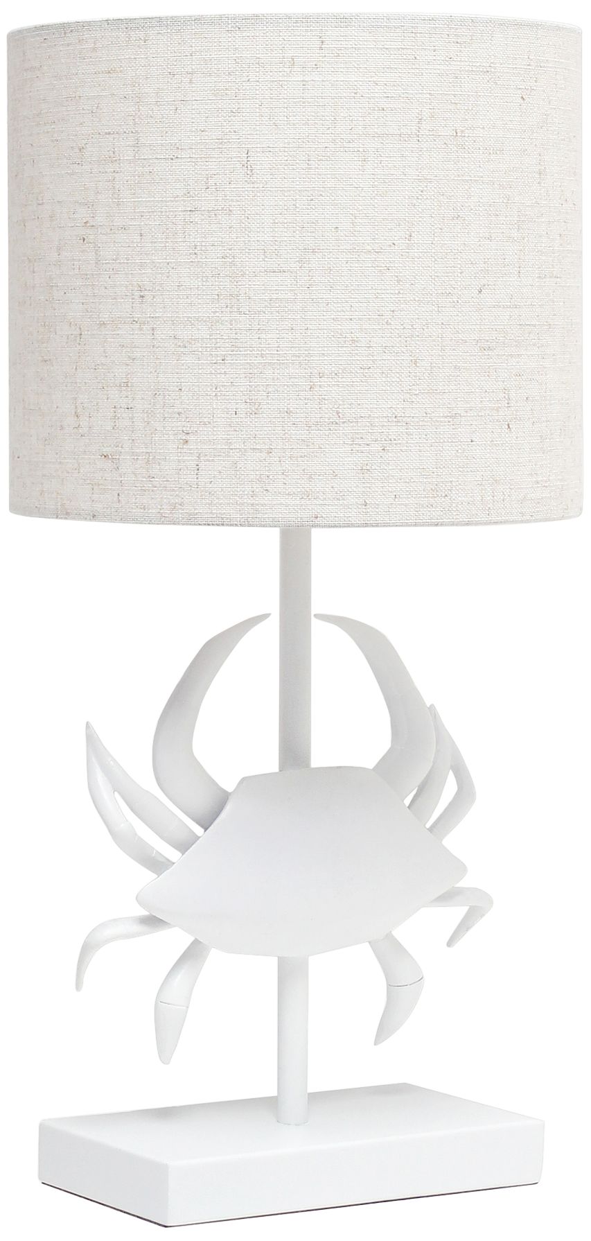 Simple Designs 18 1/4" High White Crab Accent Table Lamp