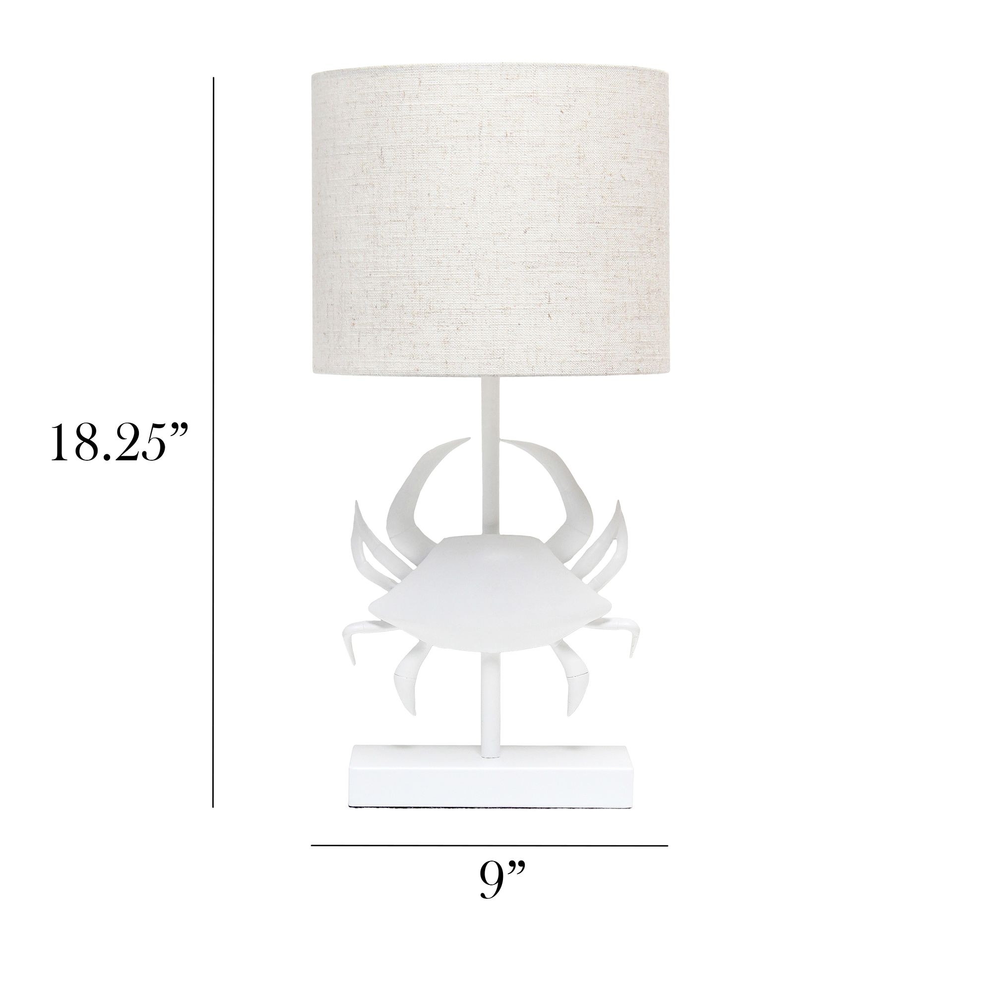 Simple Designs 18 1/4" High White Crab Accent Table Lamp