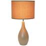 Simple Designs 18" High Brown Ceramic Bowling Pin Accent Table Lamp
