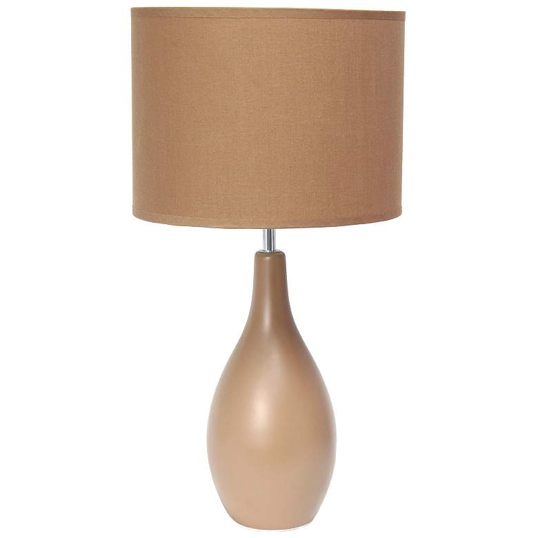 Image 3 Simple Designs 18 inch High Brown Ceramic Bowling Pin Accent Table Lamp more views