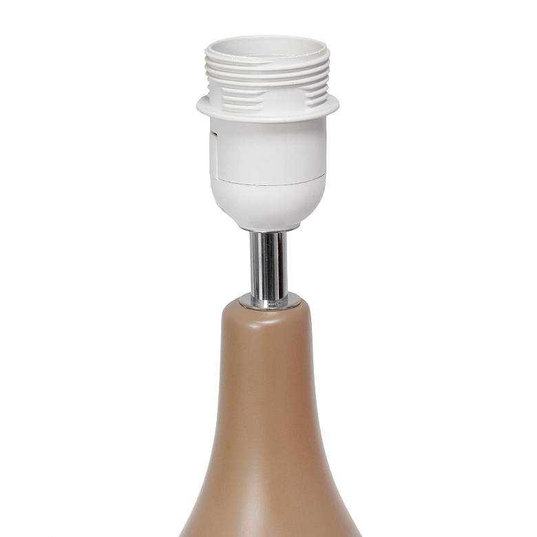 Image 4 Simple Designs 18" High Brown Ceramic Bowling Pin Accent Table Lamp more views