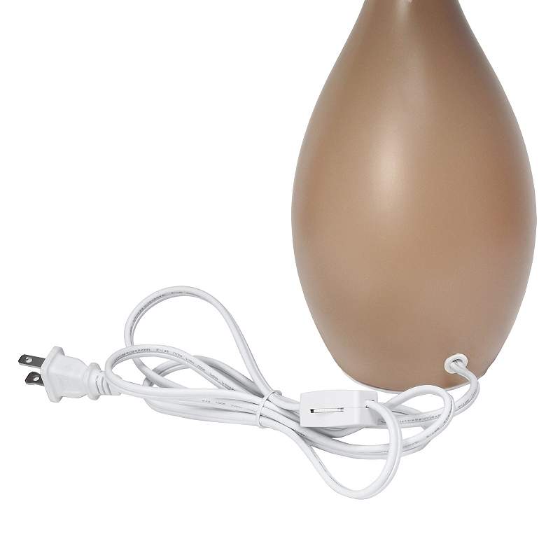 Image 6 Simple Designs 18" High Brown Ceramic Bowling Pin Accent Table Lamp more views