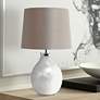 1_Simple Designs 18" High Pearl Resin Accent Table Lamp with Brown Shade