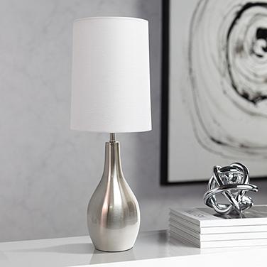 Simple Designs 19 1/2" Brushed Nickel Modern Teardrop Table Lamp