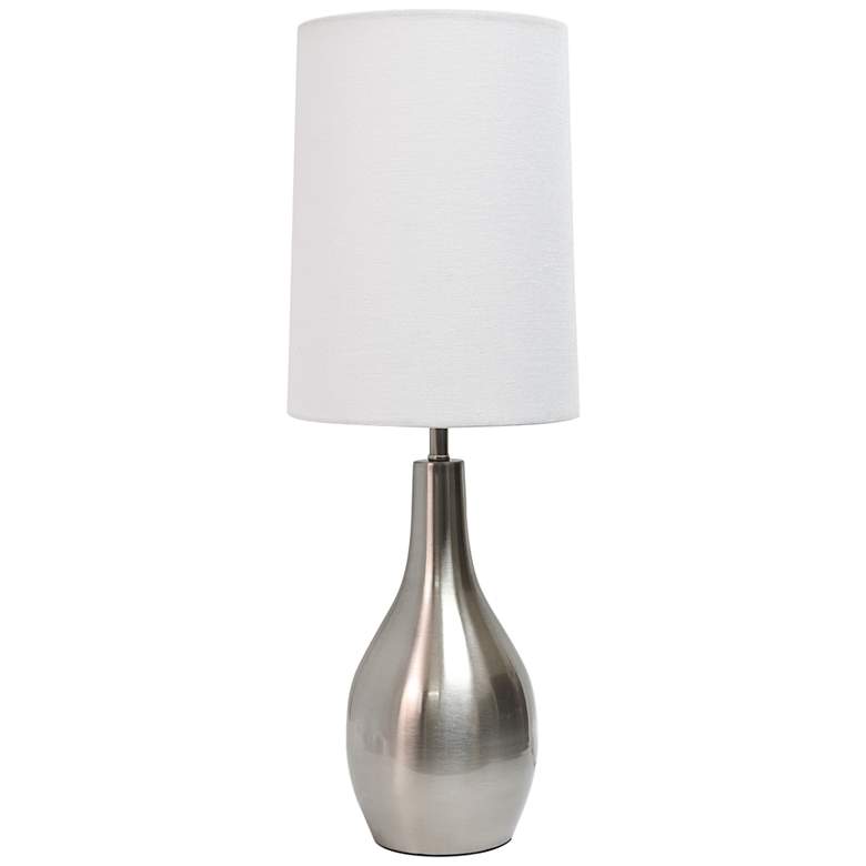 Image 2 Simple Designs 19 1/2" Brushed Nickel Modern Teardrop Table Lamp