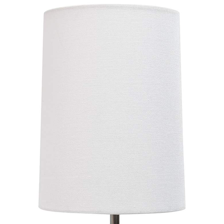 Image 2 Simple Designs 19 1/2 inch Brushed Nickel Modern Teardrop Table Lamp more views