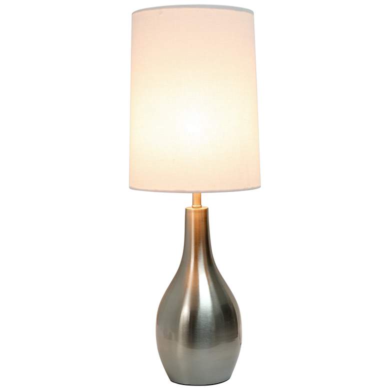 Image 5 Simple Designs 19 1/2 inch Brushed Nickel Modern Teardrop Table Lamp more views