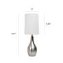 Simple Designs 19 1/2" Brushed Nickel Modern Teardrop Table Lamp