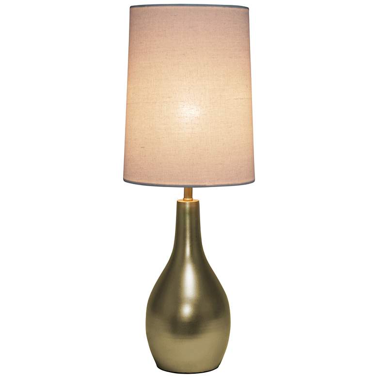 Image 2 Simple Designs 19 1/2" High Gold Teardrop Accent Table Lamp