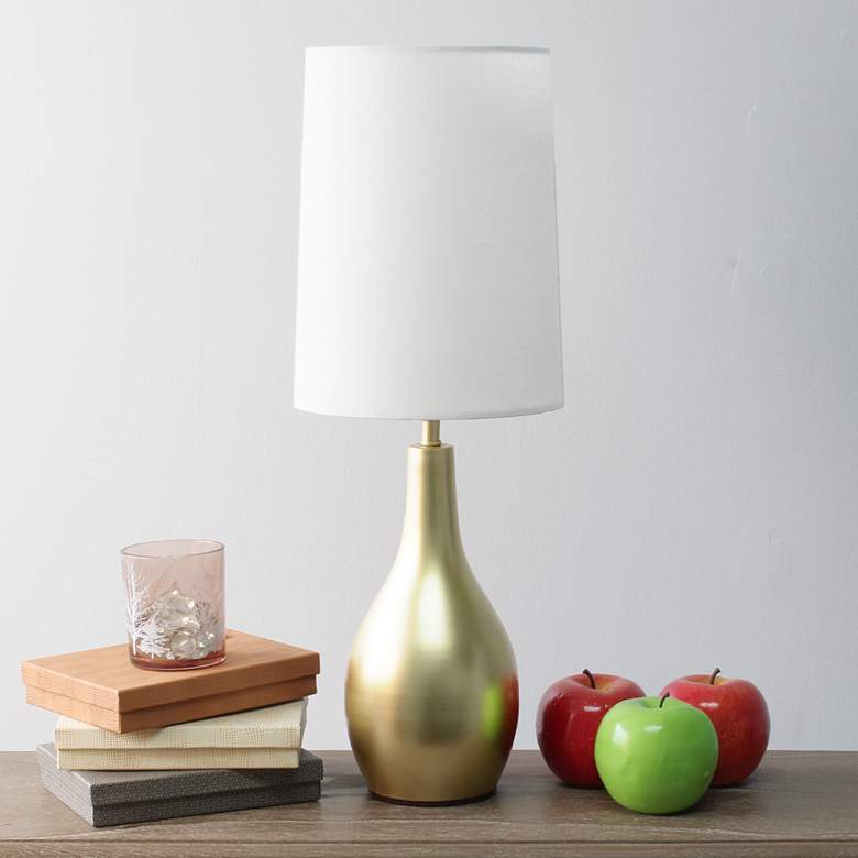 Image 1 Simple Designs 19 1/2" High Gold Teardrop Accent Table Lamp