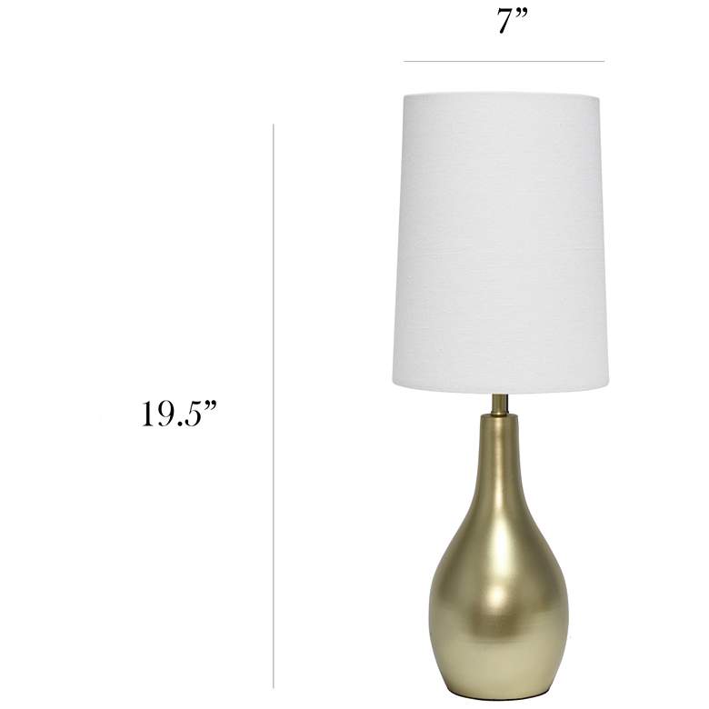 Image 6 Simple Designs 19 1/2" High Gold Teardrop Accent Table Lamp more views