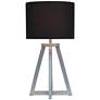 3_Simple Designs 19 1/4" High Black and Gray Wood Accent Table Lamp more views
