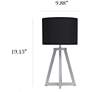 7_Simple Designs 19 1/4" High Black and Gray Wood Accent Table Lamp more views