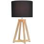 Simple Designs 19 1/4" High Natural Wood Black Accent Table Lamp