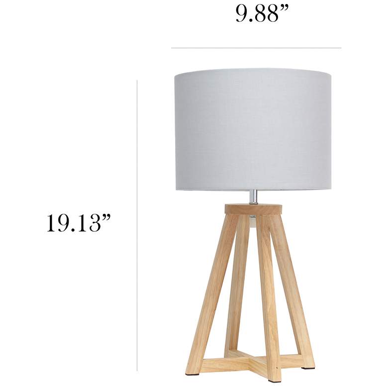 Image 7 Simple Designs 19 1/4" High Natural Wood Gray Accent Table Lamp more views