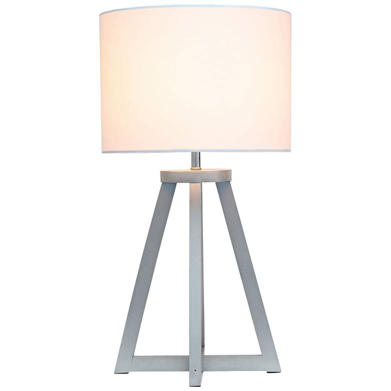 Image 3 Simple Designs 19 1/4" High White and Gray Wood Accent Table Lamp more views