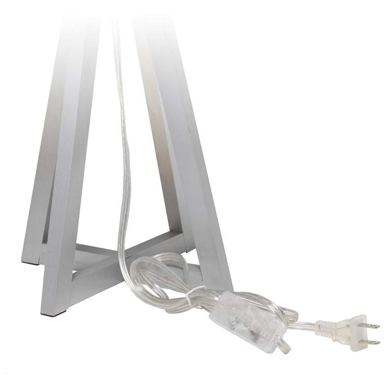 Image 4 Simple Designs 19 1/4" High White and Gray Wood Accent Table Lamp more views