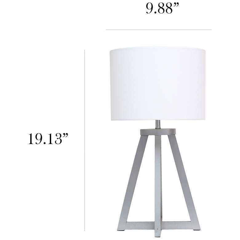 Image 7 Simple Designs 19 1/4" High White and Gray Wood Accent Table Lamp more views
