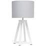 2_Simple Designs 19 1/4" High White Wood Gray Accent Table Lamp