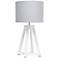 Simple Designs 19 1/4" High White Wood Gray Accent Table Lamp