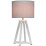 3_Simple Designs 19 1/4" High White Wood Gray Accent Table Lamp more views