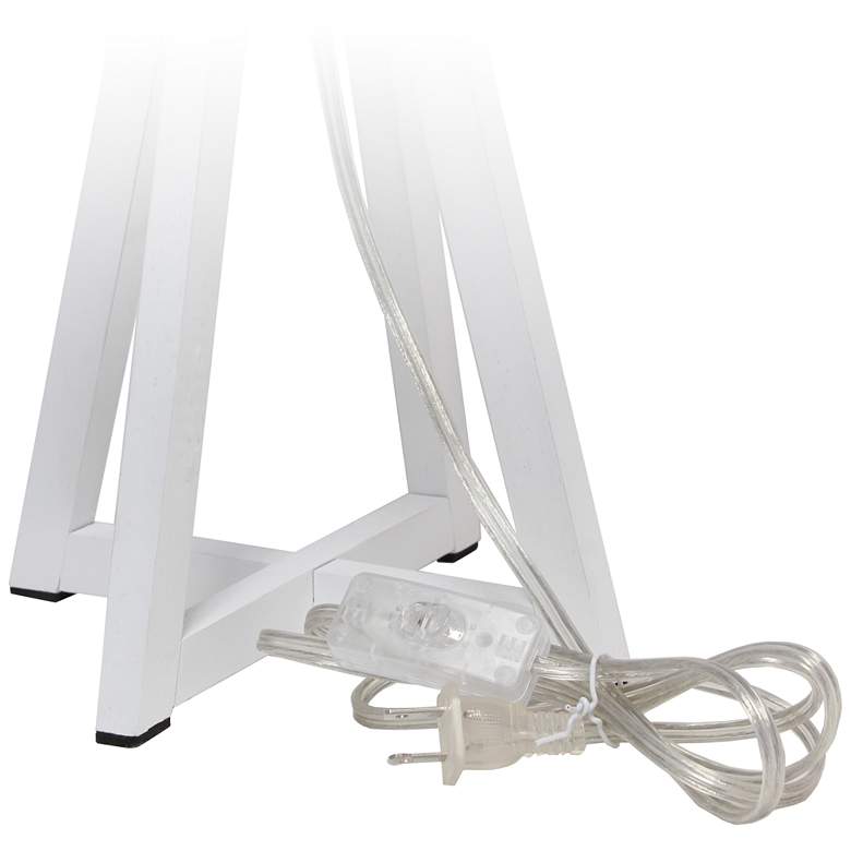Image 4 Simple Designs 19 1/4" High White Wood Gray Accent Table Lamp more views