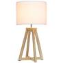 Simple Designs 19 1/4" Natural Wood and White Modern Accent Table Lamp