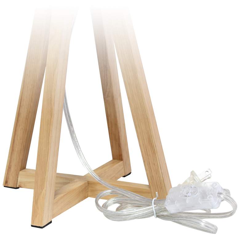 Image 4 Simple Designs 19 1/4" Natural Wood and White Modern Accent Table Lamp more views