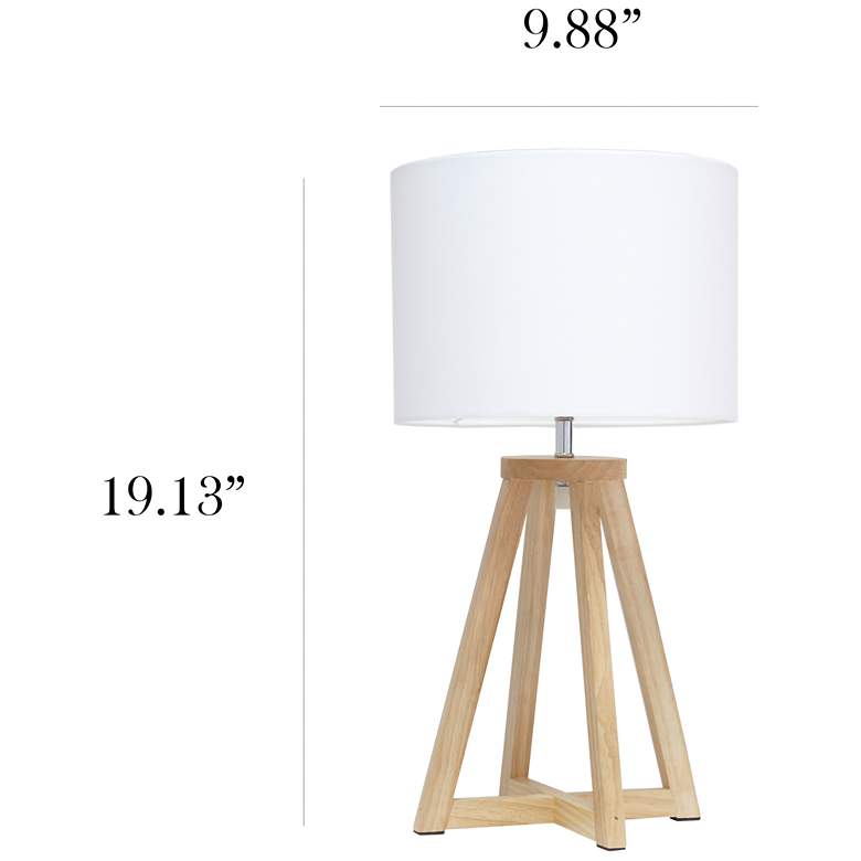 Image 7 Simple Designs 19 1/4" Natural Wood and White Modern Accent Table Lamp more views