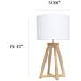 Simple Designs 19 1/4" Natural Wood and White Modern Accent Table Lamp