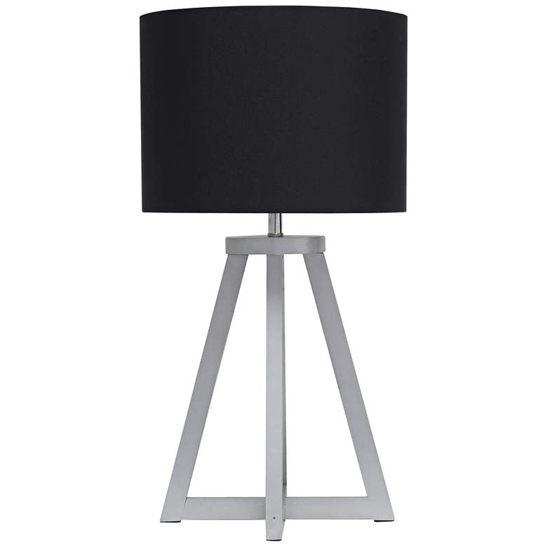 Image 2 Simple Designs 19 1/4 inchH Gray Wood Black Accent Table Lamp