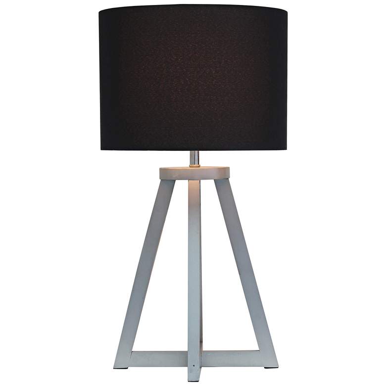 Image 3 Simple Designs 19 1/4 inchH Gray Wood Black Accent Table Lamp more views