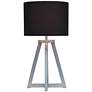 Simple Designs 19 1/4"H Gray Wood Black Accent Table Lamp