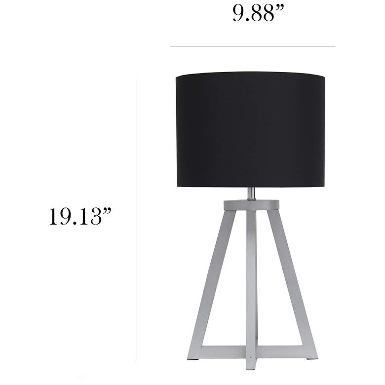 Image 7 Simple Designs 19 1/4 inchH Gray Wood Black Accent Table Lamp more views