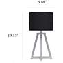 Simple Designs 19 1/4"H Gray Wood Black Accent Table Lamp