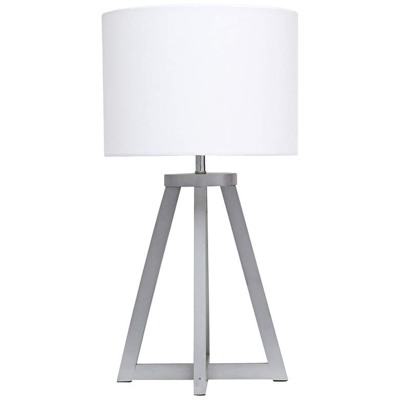 Image 2 Simple Designs 19 1/4 inchH Gray Wood White Accent Table Lamp
