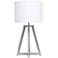 Simple Designs 19 1/4"H Gray Wood White Accent Table Lamp