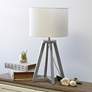 Simple Designs 19 1/4"H Gray Wood White Accent Table Lamp