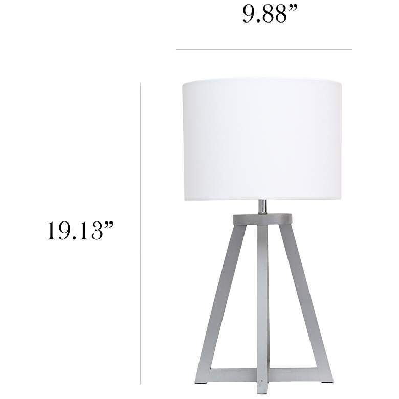 Image 7 Simple Designs 19 1/4 inchH Gray Wood White Accent Table Lamp more views