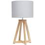Simple Designs 19 1/4"H Natural Wood Gray Accent Table Lamp