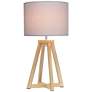 Simple Designs 19 1/4"H Natural Wood Gray Accent Table Lamp
