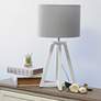 Simple Designs 19 1/4"H White Wood Gray Accent Table Lamp
