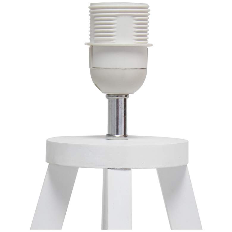 Image 5 Simple Designs 19 1/4 inchH White Wood Gray Accent Table Lamp more views