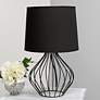 1_Simple Designs 19 3/4" Black Shade Black Metal Accent Table Lamp