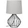 Simple Designs 19 3/4" Gray Shade Black Metal Accent Table Lamp